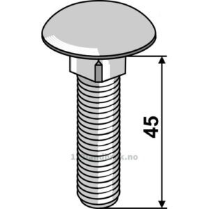 Låsebolt - 8.8 - M12x45mm - Galvanisert