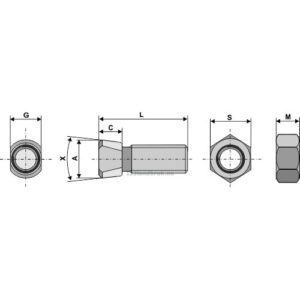 Plogbolt med Mutter - 12.9 - M12x1,75x55mm - Grégoire Besson, Krone, Kverneland