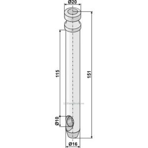 Toppstagbolt - Ø16x151mm - Kategori: 0