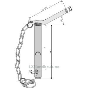 Bolt med kjetting - Ø19x151 - Kategori 1