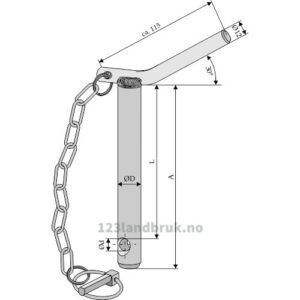 Bolt med kjetting - Ø22x135mm - Kategori: 1