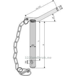 Bolt med kjetting - Ø22x151 - Kategori 1