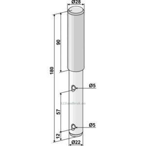 Redskapsbolt for to Splinter - Ø22x180mm - Kategori: I