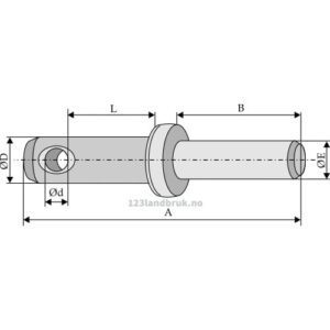 Bolt til trekkstang for sveising - Ø22x128mm - Kategori: 1