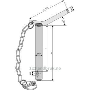 Bolt med kjetting - Ø25x151 - Kategori 2