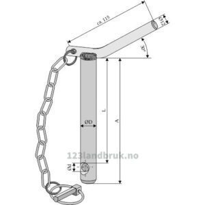 Bolt med kjetting - Ø28x151 - Kategori 2
