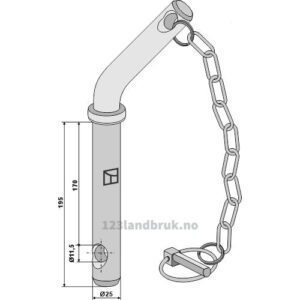 Redskapsbolt med håndtak - Ø26x195