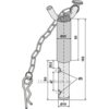 Redskapsbolt med Håndtak og Kjetting - for to Splinter - Ø19x165mm