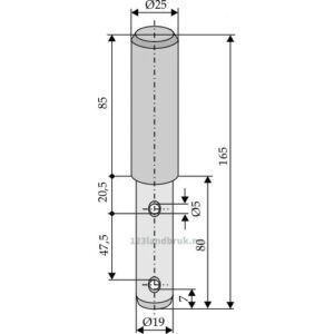 Redskapsbolt for to Splinter - Ø19x165mm