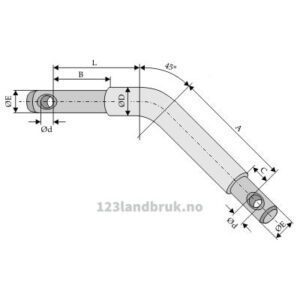 Dobbel Redskapsbolt Buet 45° - Ø32-Ø25x100-120 - Kategori 2-3