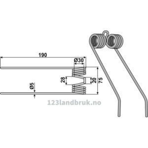 Pick-up tind - 190x75x5mm - Claas