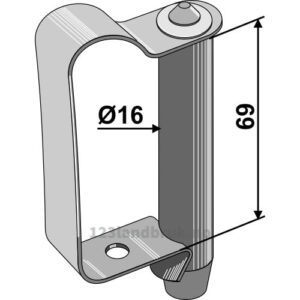 Bolt med fjærlås - Ø16x69mm