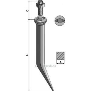 Harvetand av boronstål - 170mm