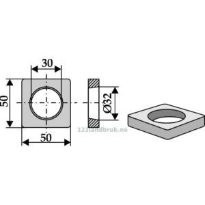 Sveiseplate Flat - 50x50mm