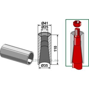 Sveiseforing til Tind - Ø41x110mm