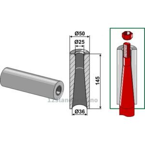 Sveiseforing til Tind - Ø50x145mm