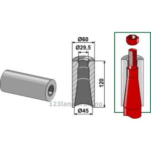 Sveiseforing til Tind - Ø60x120mm