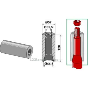 Sveiseforing til Tind - Ø57x120mm - Kverneland