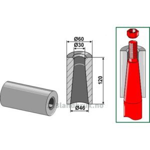 Sveiseforing til Tind - Ø60x120mm