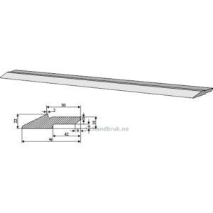 Skjær Slitestål til Traktorskuffe - 2000x90x22mm - St 70-2