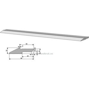 Skjær Slitestål til Traktorskuffe - 2250x90x22mm - St 70-2