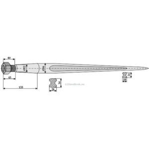 Frontlastertind - 1100xØ36mm - Baas-Trima