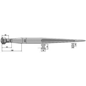 Frontlastertind - 1100xØ36mm - Weidemann