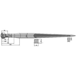 Frontlastertind - 1100xØ36mm - Stoll