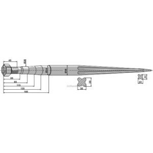 Frontlastertind - 1200xØ36mm - Faucheux