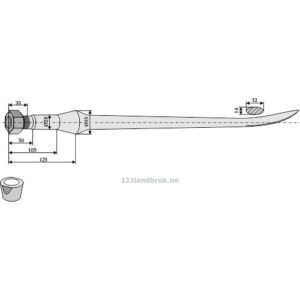 Frontlastertind  (skjeformet)  - 1400xØ35mm - Frost (Original)