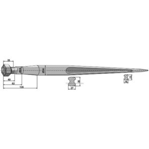 Frontlastertind - 1400xØ36mm