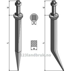 Harvetand av boronstål - 180mm - Meifort