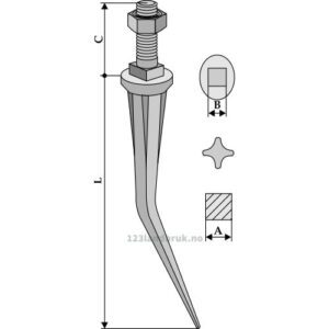 Harvetand av boronstål - 190mm