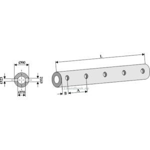 Ramme for  5 tinder - 810xØ90mm