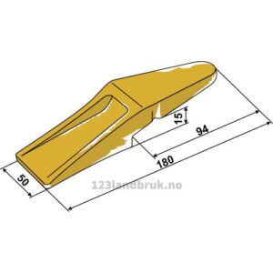 Gravetand for sveising - 180x50mm - Boron stål