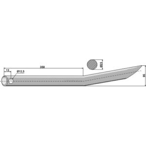 Rundballetind - 560xØ25mm - Mailleux