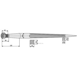 Frontlastertind - 600xØ36mm - Stoll