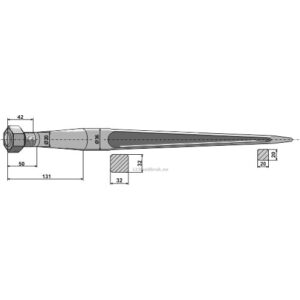 Frontlastertind - 680xØ36mm - Kverneland