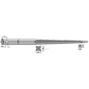 Frontlastertind - 760xØ30mm - Mailleux