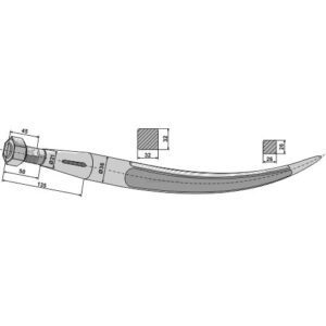 Rundballetind - 810xØ36mm - Kverneland