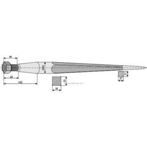 Frontlastertind - 810xØ44mm - Baas-Trima, Howard, Stoll, Weidemann