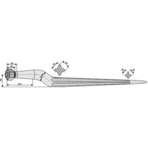 Frontlastertind - Silagetind - 810xØ36mm - Weidemann