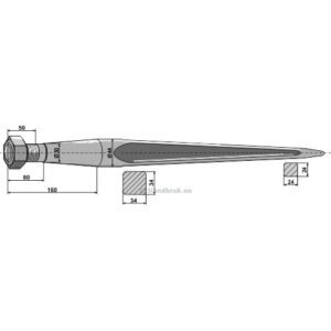 Frontlastertind - Ekstra sterk - 810mm - Bressel & Lade