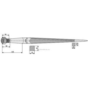 Frontlastertind - 800xØ36mm - Stoll