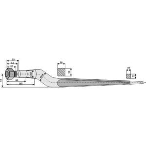 Frontlastertind - Silagetind - 815xØ36mm - Stoll