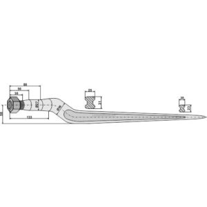 Frontlastertind - Silagetind - 810xØ36mm - Stoll