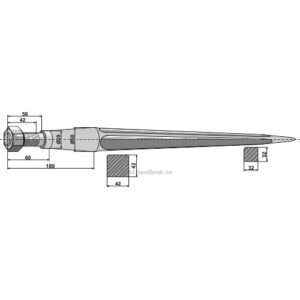 Frontlastertind - 820xØ50mm - Kverneland