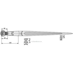 Frontlastertind - 850xØ36mm - Baas-Trima