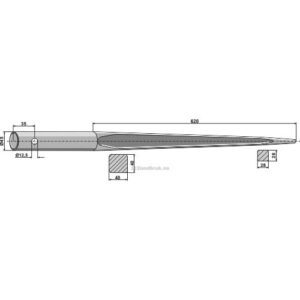 Frontlastertind - 820xØ45mm - Mailleux
