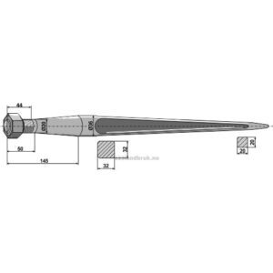 Frontlastertind - 900xØ36mm - Kverneland